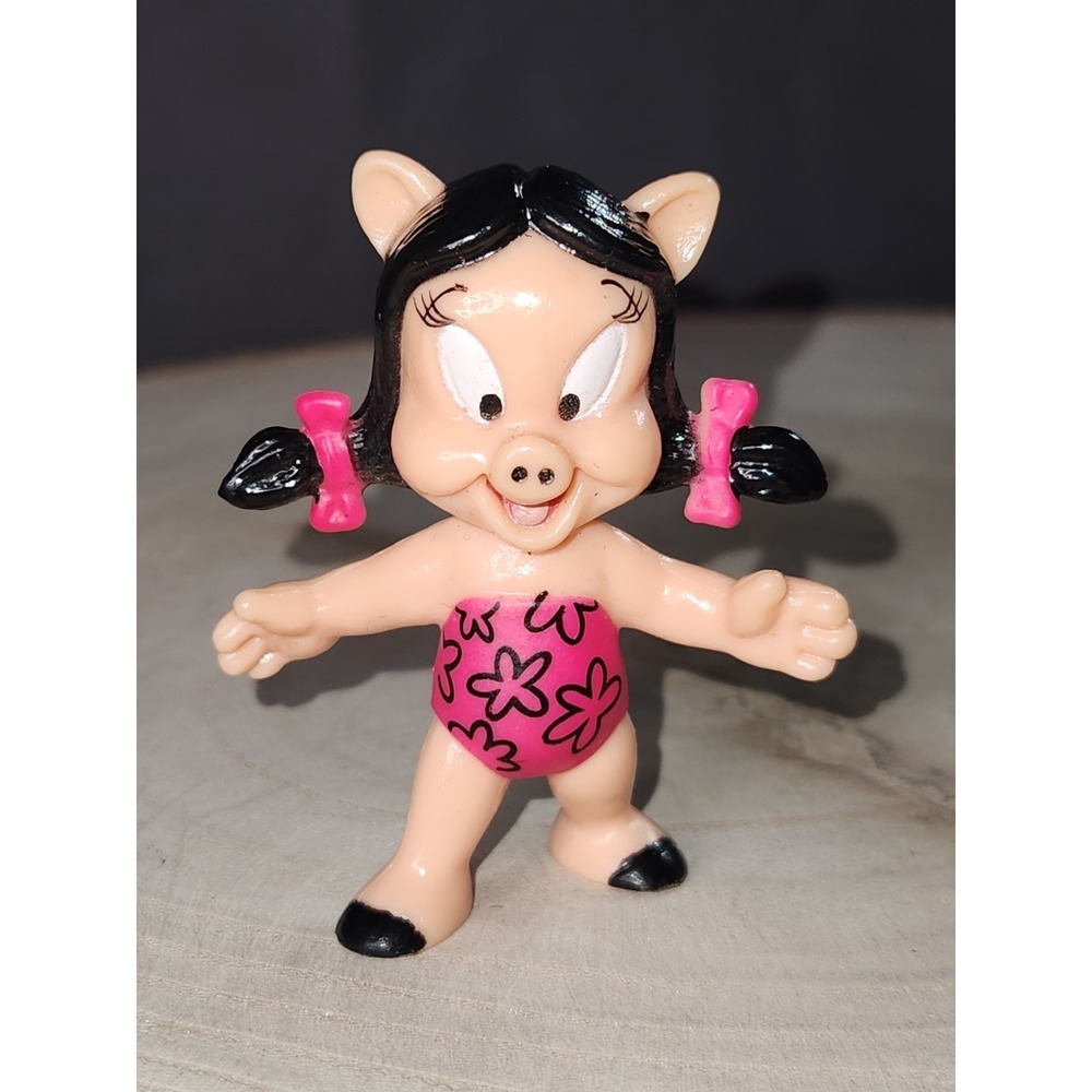 Petunia Pig 1991 Warner Bros Looney Tunes 2.5" Figure In Swimsuit Pig Tails VTG